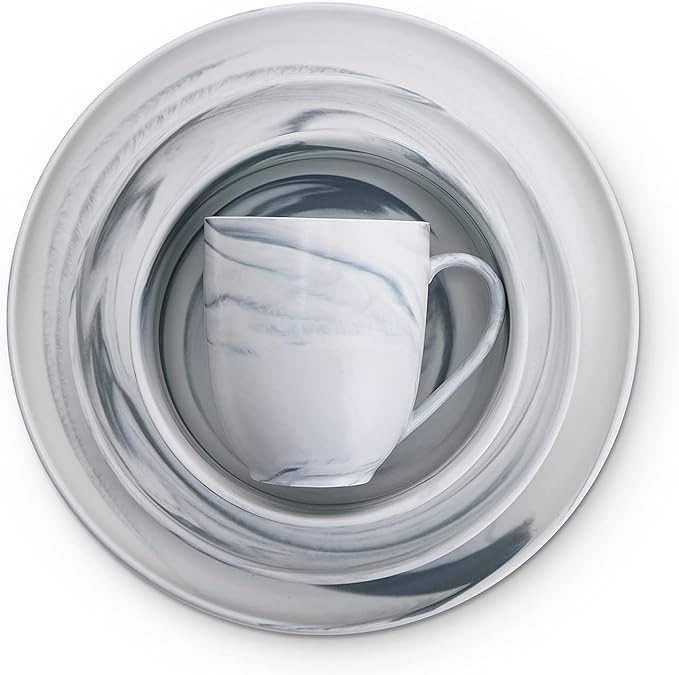 Stone Lain Brighton 16-Piece Dinnerware Set Porcelain, Gray