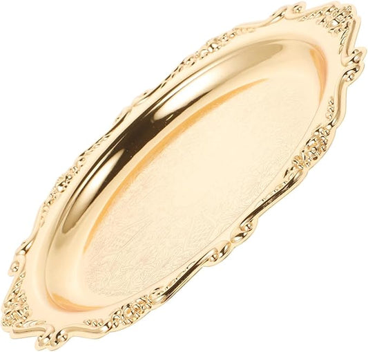 Elegant Gold Serving Tray Large Party Serving Platter Snack Plate for Events Decorative Trays