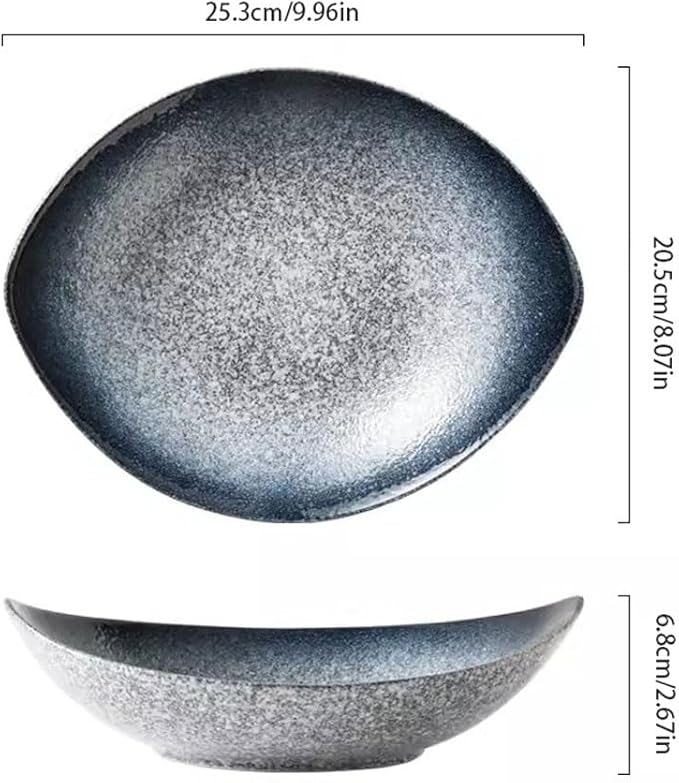 Pasta Bowls Appetizer Plates Ceramic Plate Dish Plate Household Salad Plate Cold Dish Plate Restaurant Commercial Large Plate Light Luxury Soup Plate Western Food Plate Dining Serving Plates for
