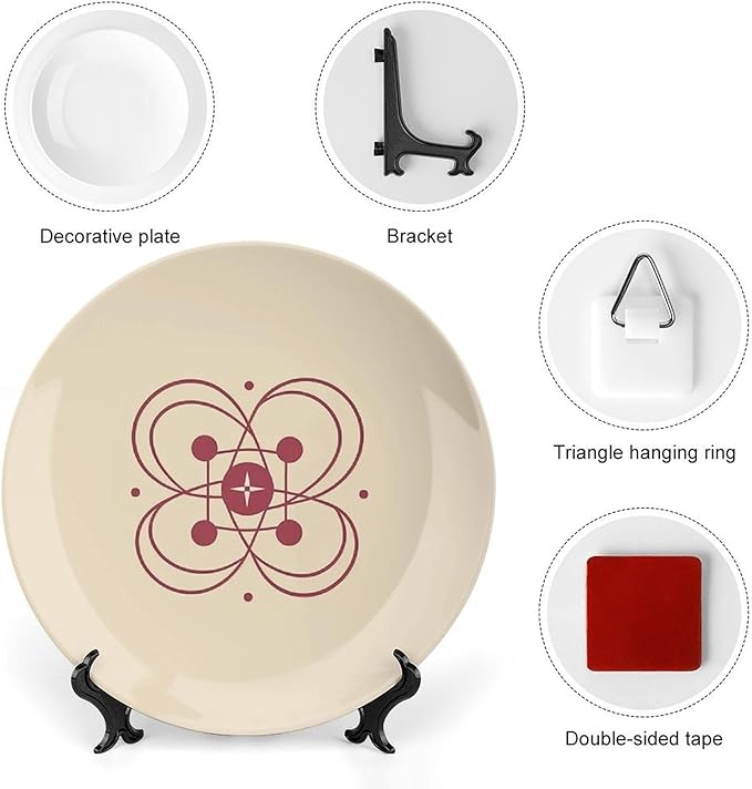Decorative Plate 10inch Bone China Dessert Plates with Display Stand Ornament Ceramic Plates Simple Icon Art Crafts Porcelain Plate for Home Club Living Room