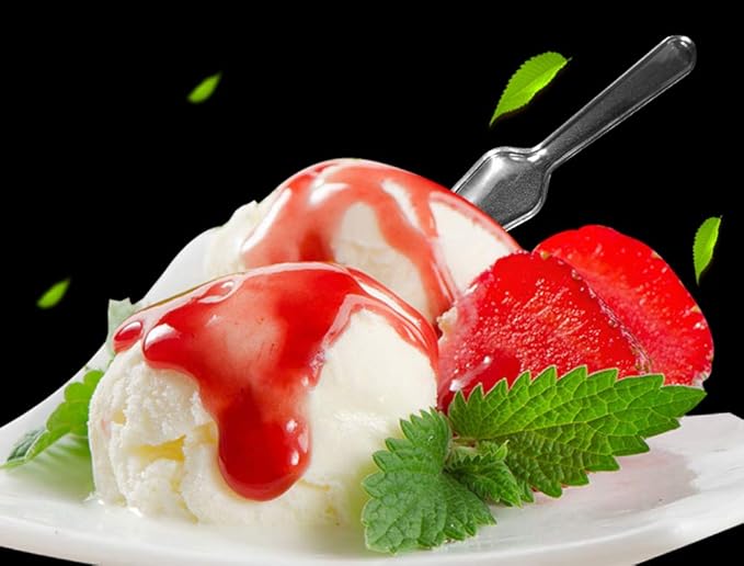 500Pcs 3 Inch Clear Mini Plastic Spoons Disposable Tasting Spoon Scoops for Dessert Ice Cream Appetizer Cake Spices Food Supply