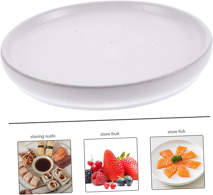Luxshiny Ceramic Appetizer Dish Retro Food Plate for Snacks Elegant Serving Tray for Parties and Daily Use Smooth Bottom Dinnerware for Fruits and Appetizers Classic Design