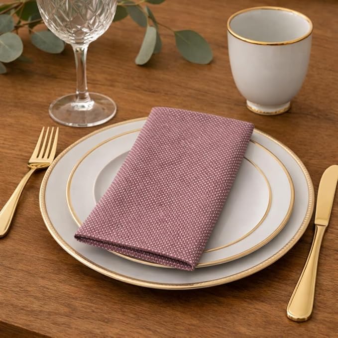 Made in Italy Linen-Feel Disposable Guest Towels - Premium Airlaid Cloth-Like Bathroom Napkins, Soft & Absorbent Luxury Hand Towels, Elegant Striped Dinner Napkins for Parties, Events, Bulk 500 Count