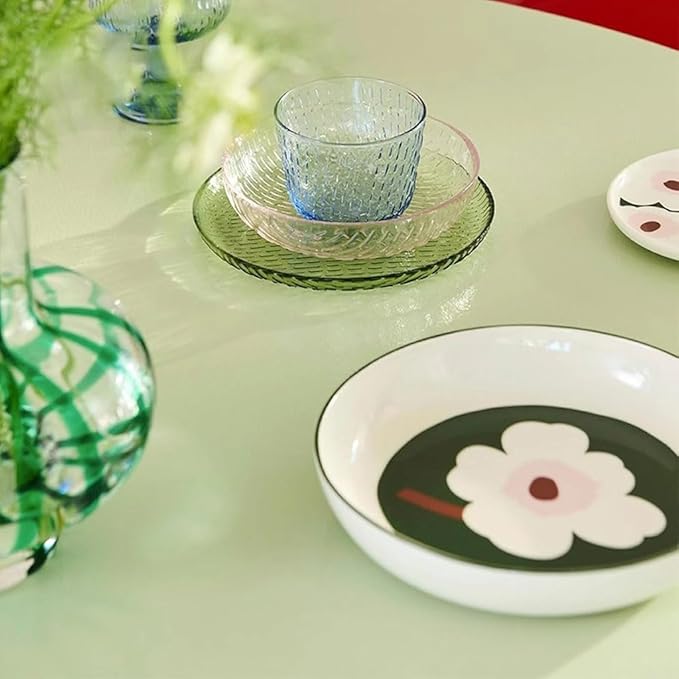 ULTRAWAVE Dinner Plate Simple Ceramic Green Bottom Dinner Plate Breakfast Plate Ceramic Tableware Dish Plates