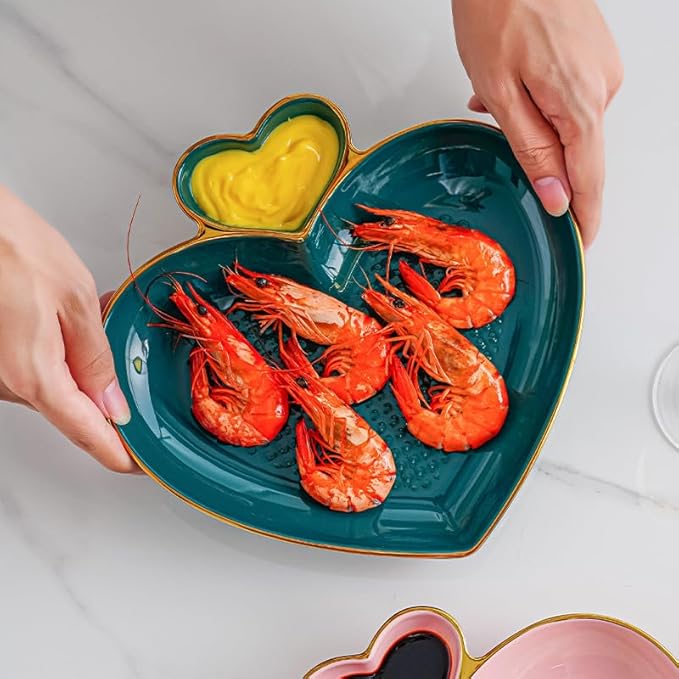 Appetizer Plates Creative Love Ceramic Plate Vinegar Plate Household Dipping Plate Dessert Sushi Separator Plate Cheap Plates