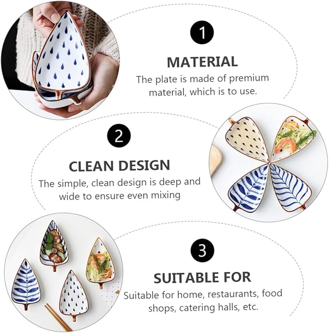 3pcs Mini Ceramic Sauce Dish Set Colorful Glazed Appetizer Plates Food Sauce Dishes for Parties and Entertaining Random Style