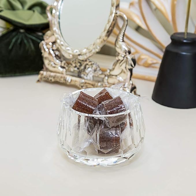 Crystal Candy Dish Tiny Hand-Cut Small Decorative Bowl W3.5 x H2.4 for Home Decor, Centerpieces