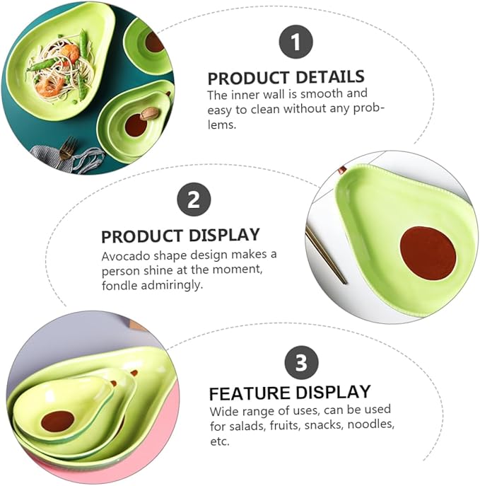 Avocado Shape Ceramic Plate Appetizer Plate Creative Ceramic Tableware