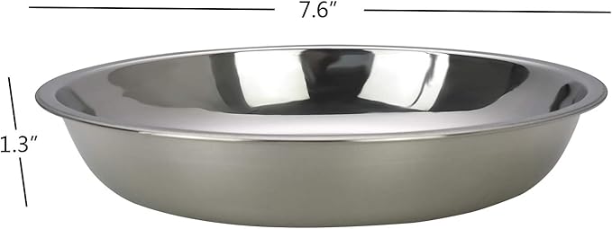 4-Pack Small Stainless Steel Dinner Plate, Round Plates, 7.6 INCH