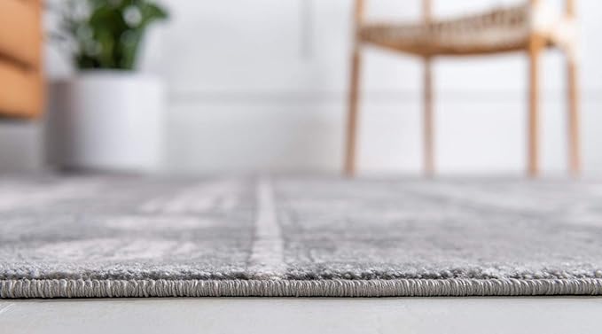 Rugs.com Oregon Collection Rug – 8' x 10' Gray Low-Pile Rug Perfect for Living Rooms, Large Dining Rooms, Open Floorplans