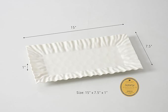 Pampa Bay Mascali Bianca Rectangular Tray, 15" x 7.5" x 1"