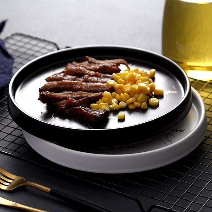 Dinnerware Set, s 20Cm Gold White Marble Ceramic Dish Porcelain Cutlery Set Kitchen Table European Decorative Dessert Steak Plate Plates