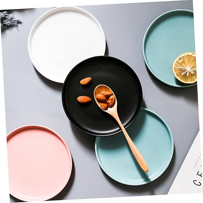 KICHOUSE Microwavable Ceramic Steak Plate Dinnerware for Fiestaware Plates Western Food Round Shape