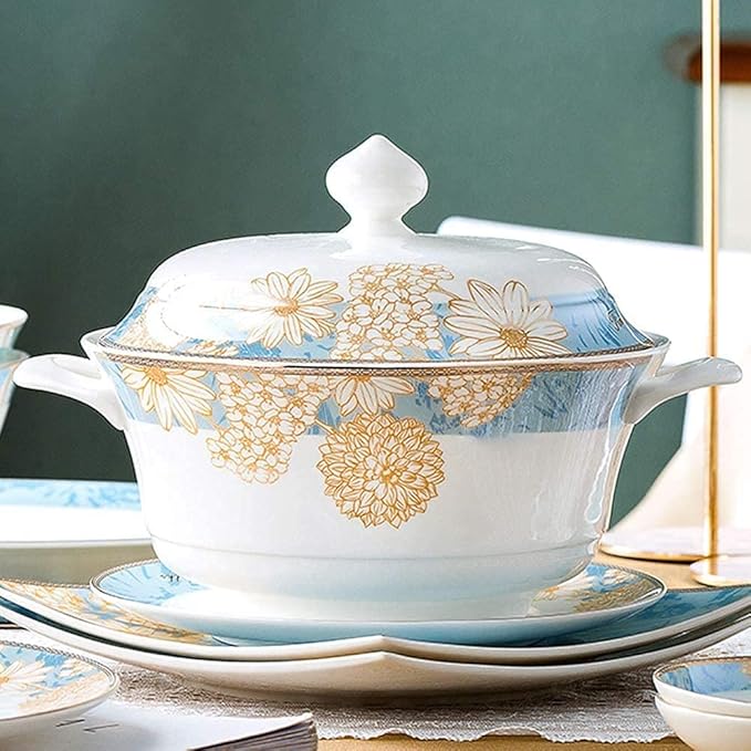 Dinnerware Sets - Luxury Gift Dishes Service Set, Luxury Porcelain Dinnerware Set, 60 Pieces Handmade Chinese Palace Ceramics Dinner Sets Plates/Bowls - Tableware Combination Set