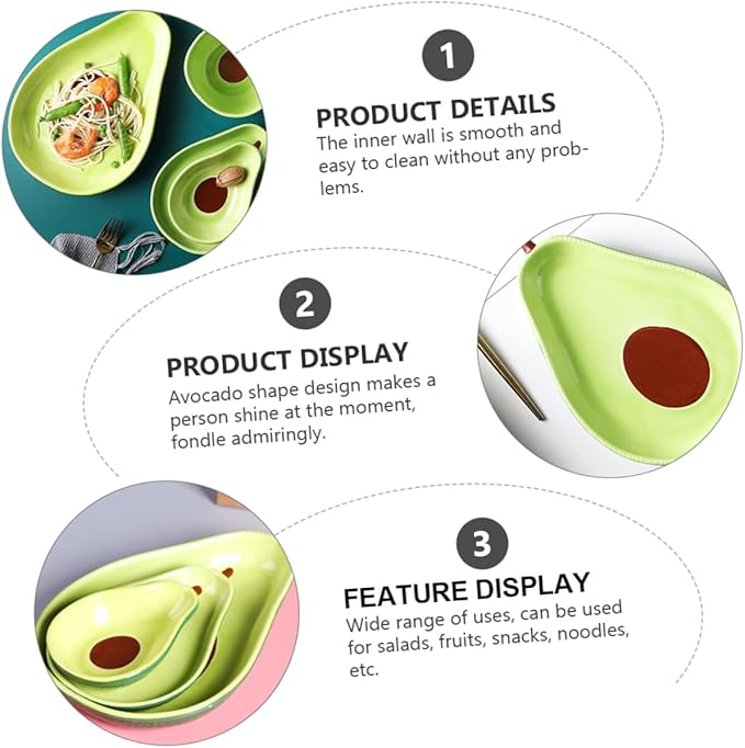 Avocado Shape Ceramic Plate Elegant Dinnerware for Family Gatherings Salad Fruit Plate