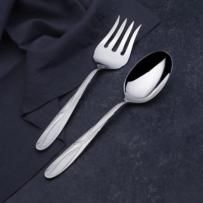 Mikasa Cocoa Blossom Stainless Steel 2pc. Large Serving Set