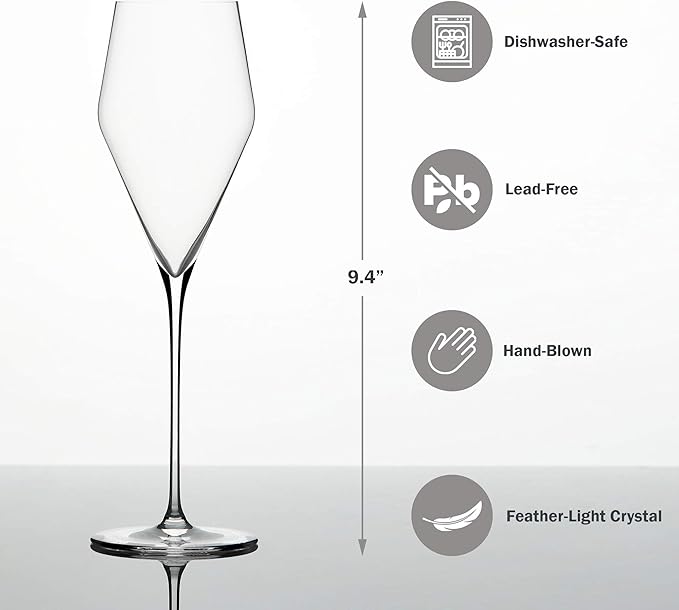 Zalto Denk'Art Champagne Hand-Blown Crystal Wine Glasses | Set of 2