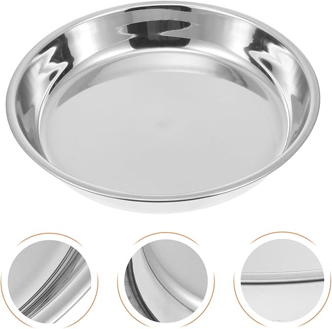 4pcs Stainless Steel Liangpi Plate Silver Slim Plate for Snacks Multi-function Serving Tray