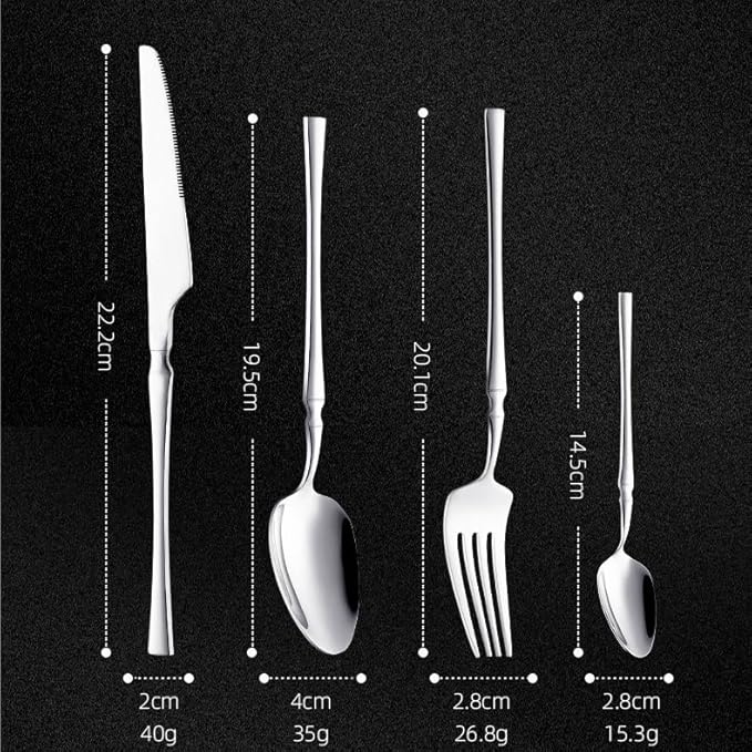 Stainless Steel Flatware Serving Set,Home Kitchen Eating Tableware Set,Dishwasher Safe,for Home Kitchen Restaurant Hote 4/16/24/32/40/48 Pieces Stainless Steel Knife, Fork and Spoon Steak Knife, Fork