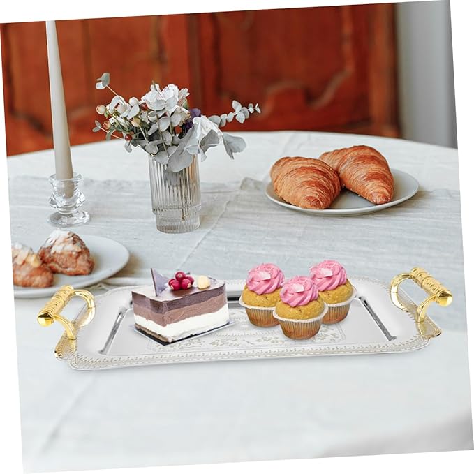 PRETYZOOM Serving Plates Euro Pallet Snacks Plate Beverage Serving Tray for Home Decor