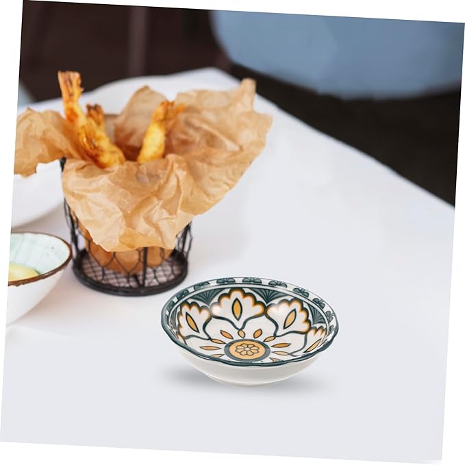 PRETYZOOM Elegant Ceramic Soy Sauce Plate Versatile Condiment Bowl Sushi Dipping Side Dish Serving Appetizer Plate