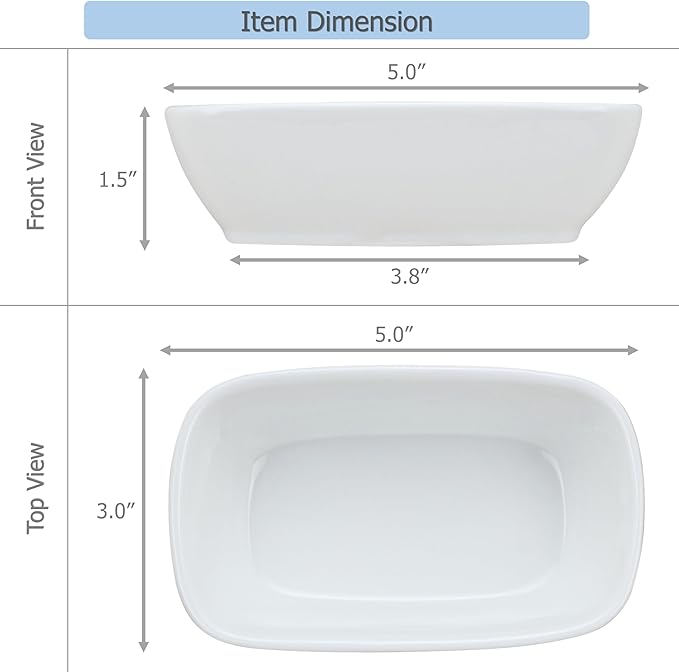 EIKS 2 Pack Ceramic Side Dishes Appetizer Plates for Serving Snacks Candy Dessert Sauce Seasoning Nuts