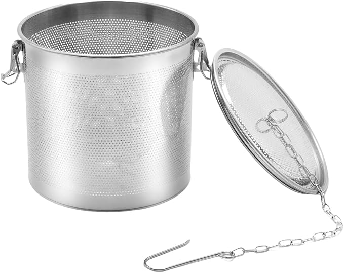 MDEOOSKY Extra Fine Mesh Holes Seasoning Strainer Tea Ball Filter, 5.11"L x 5.11"W x 5.70"H Stainless Steel Multifunctional Kitchen Tool for Cooking, Seasoning, and Brewing Tea, 14x14x14cm