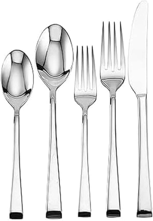 Mikasa Rockford 20-Piece Flatware Set for 4, 18/0 Stainless Steel Silverware, Includes Forks, Knives, Spoons, Durable Everyday Cutlery Set