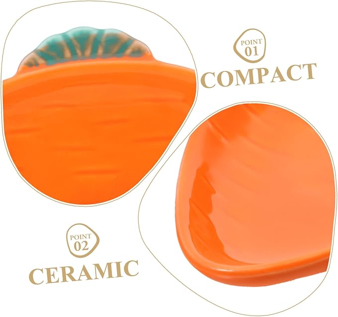 Zerodeko Carrot Seasoning Dish Porcelain Appetizer Plate Dipping Bowl Ceramic Sauce Dish
