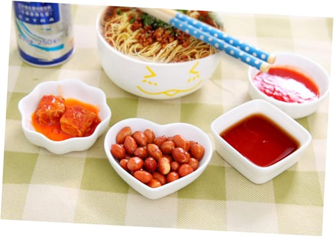 ABOOFAN 2pcs Japanese Style Ceramic Dishes Seasoning Sauce Plates Dipping Bowls Set for Appetizers Sides Desserts