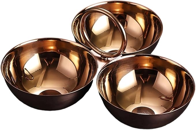 Stainless Steel Snack Serving Bowls Serving Trays Versatile Easy to Clean Appetizer Plates Fruit Plates for Party Bar Candies (Rose Gold)