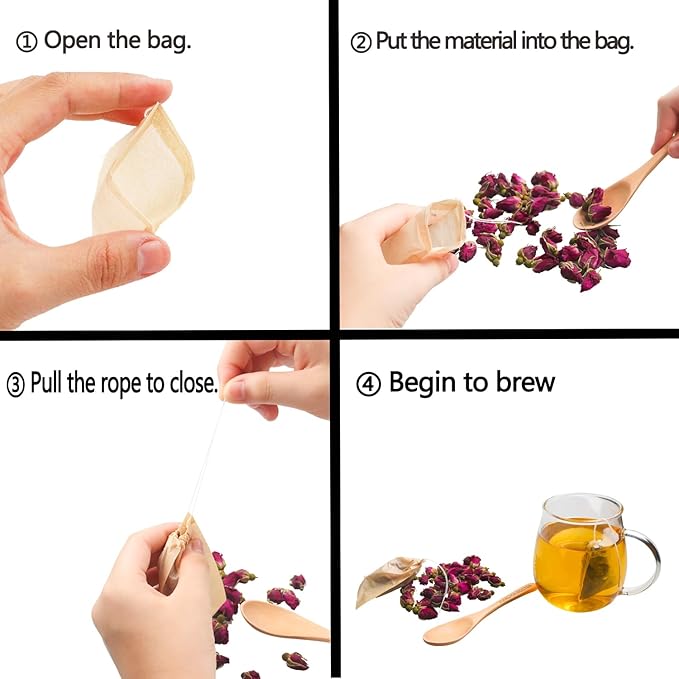 Eketirry 400pcs Disposable Tea Bags for Loose Tea, Empty Tea Bag with Wood Pulp Material, Unbleached Tea Filter Bag with Drawstring (Initial,2.36 x3.15 inch)