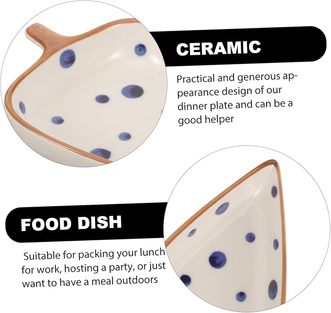 Creative Leaf Shaped Ceramic Snack Dish Appetizer Serving Plate for Sauces and Dips for Home and Restaurant Use Eye Catching Design for Salads Fruits and Desserts