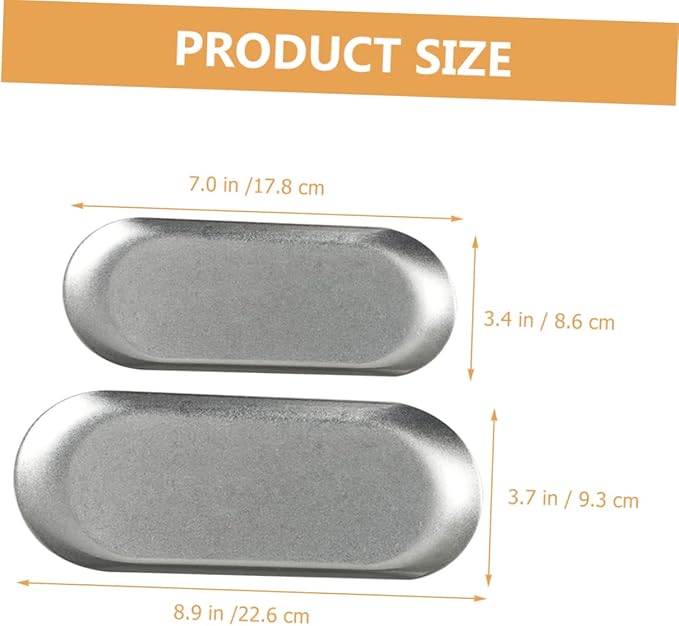 304 Stainless Steel Dinner Plate Set Silver Trays for Serving Chip Dip Serving Platter Vintage Plates for Eating