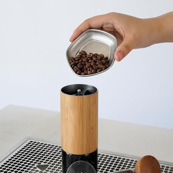 watchget Coffee Beans Dosing Cup Coffee Dosing Tray Stainless Steel Tea&Coffee Dosing Vessel Coffee Bean Display Dish Sample Tray Storage Container Single Dose Measuring Tray Pentagon Shape