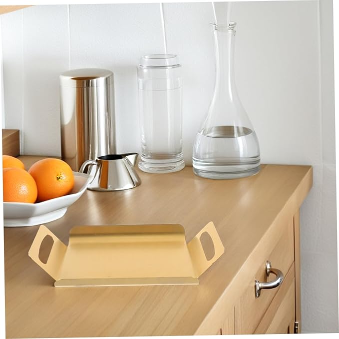 Garneck Stainless Steel Cake Serving Tray Rectangular Portable Snack Tray for Buffet Tea Party Wedding