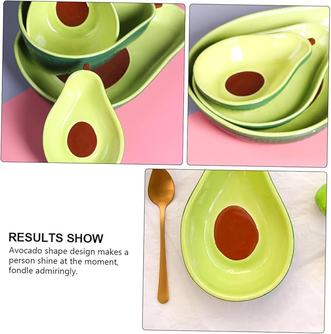 Avocado Shape Ceramic Plate Medium Crack Resistant Fruit Serving Platter Appetizer Dish for Parties Family Gatherings Weddings Lightweight Food Container