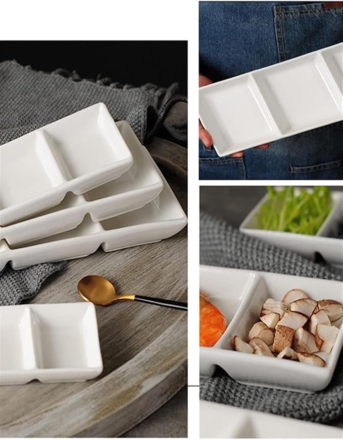 Dipping Dish Dip Bowls Snack Bowl Seasoning Plate Ceramic Sauce Pan Snack Gravy Boat Dessert Bowl Home Sauce Set Kitchen Restaurant Appetizer Plate Seasoning Dish (Color : 8inches)