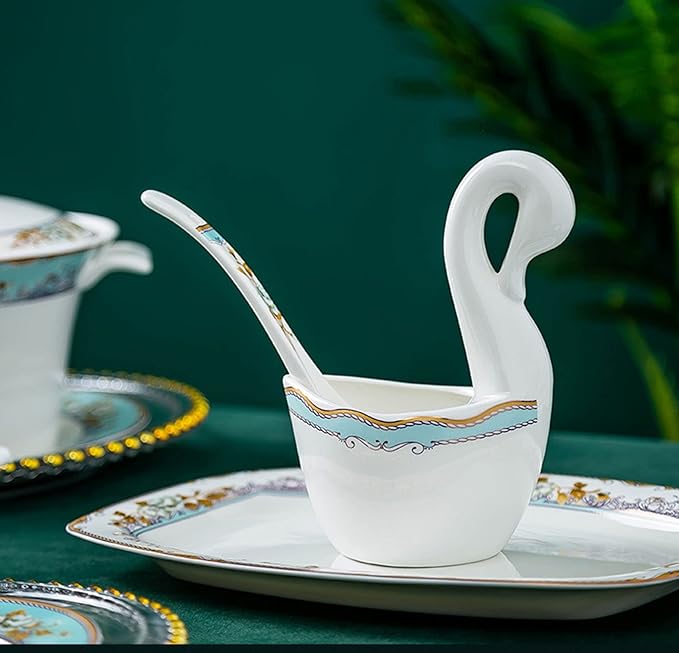 Plate and Bowl Set60 PCS Fine Bone China Dinnerware Set for 10, Jingdezhen White Porcelain Dinnerware Sets, Luxury Style Tableware - Pot, Plates and Bowls Sets, Handc,