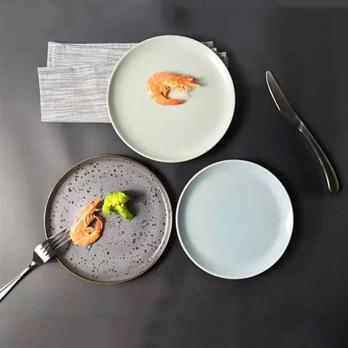 SONGCHAO Party Supplies Plate Ceramic Household Dishes Breakfast Lunch Dinner Afternoon Tea Steak Household Commercial Kitchen Fruit Tray Party Plates (Color : 002)
