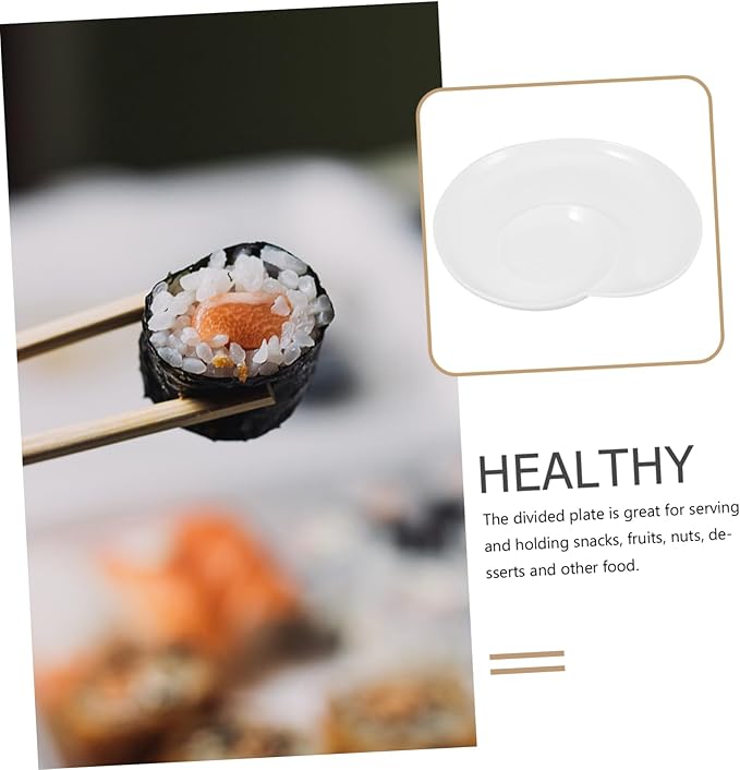 Zerodeko Ceramic Plate Divided Dumpling Serving Dish Party Platter Sauce Holder
