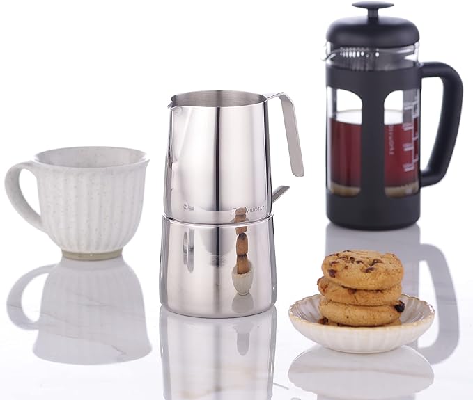 Easyworkz Stainless Steel 304 Creamer and Sugar Bowl with Spoon Coffee Serving Set Chrome