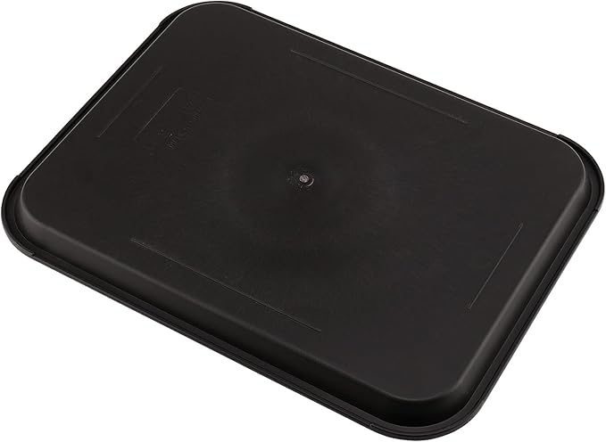 ZOENHOU 6 Pack 14 x 10 Inch Fast Food Tray, Rectangular Cafeteria Serving Trays, Plastic Trays for Food, Black