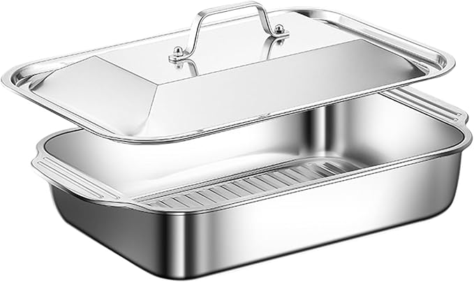 Elegant Silver Square Serving Tray Practical Stainless Steel Food Platter Rusts Dishwasher Compatible Restaurant Kitchen Tray