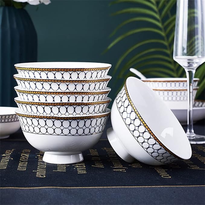 Bowls Plates Ceramic Tableware Ceramic Tableware 60 Pieces Rice Bowl Tableware Set