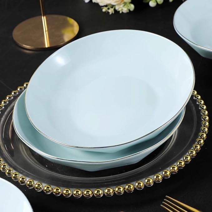 SONGCHAO Party Supplies Creative Phnom Penh Celadon Plate Dish Plate Household Ceramic Plate Set Nordic Dinner Plate Party Plates (Size : Large)