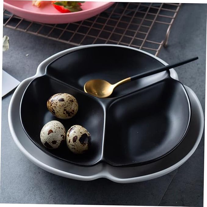 LIFKOME 1pc Separate Porcelain Plates Serving Trays Appetizer Plates Snack Fruit for Home Easy to Clean Material No Burrs for Family Restaurant Cafe