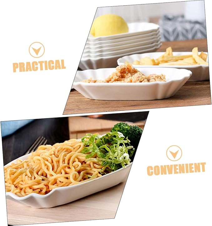 2pcs Ceramic Snack Plates Appetizer Trays for Parties and Family Gatherings Versatile Dishes for Sauces Fruits and Snacks