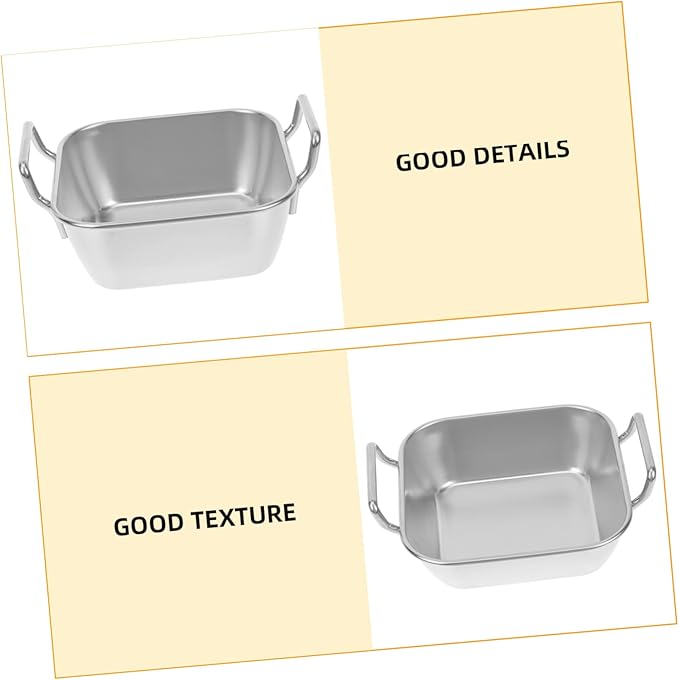 Cabilock Fried Chicken Basket Thickened Dessert Tray Snack Holder Stainless Steel Plate Food Serving Tray