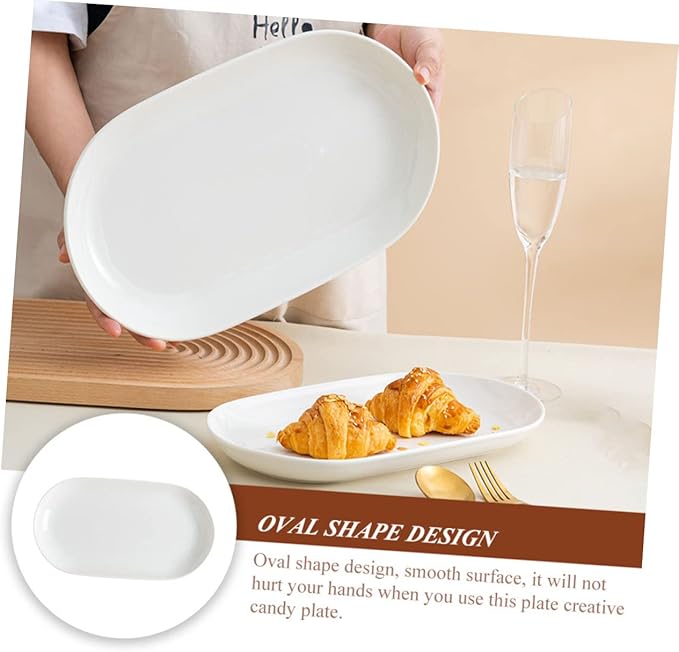 Elegant Oval Fish Steaming Plates Ceramic Dessert Plate Food Server Mora Ceramics Dinner for Entertaining